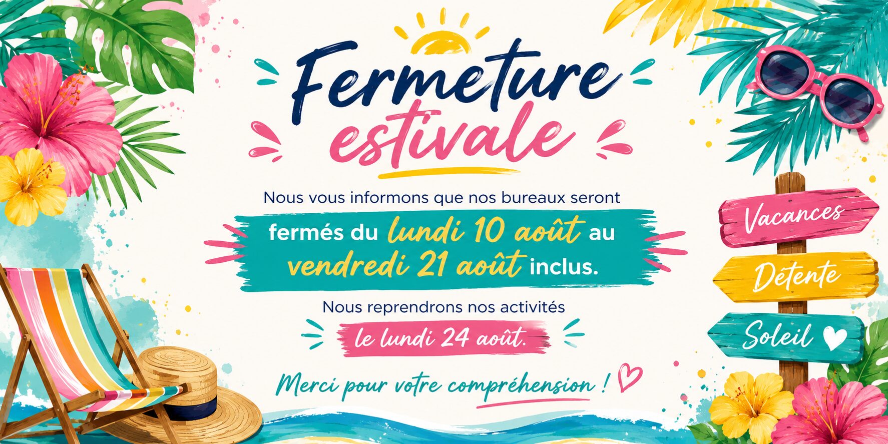 fermeture estivale